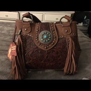 Genuine leather turquoise purse from boot barn